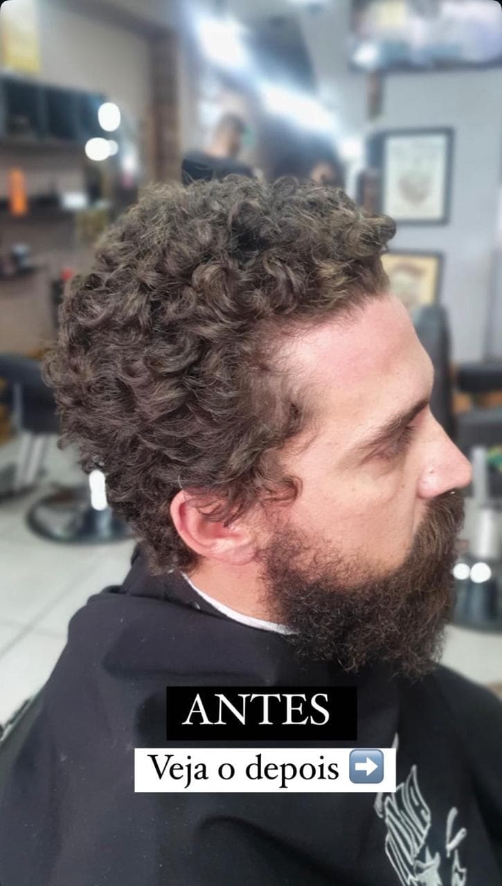 Antes — Transformação 1 feita na Barbearia Luma