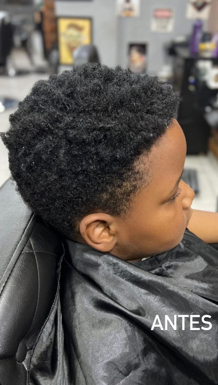 Antes — Transformação 5 feita na Barbearia Luma
