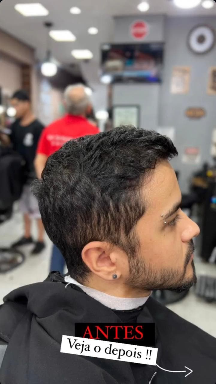 Antes — Transformação 6 feita na Barbearia Luma