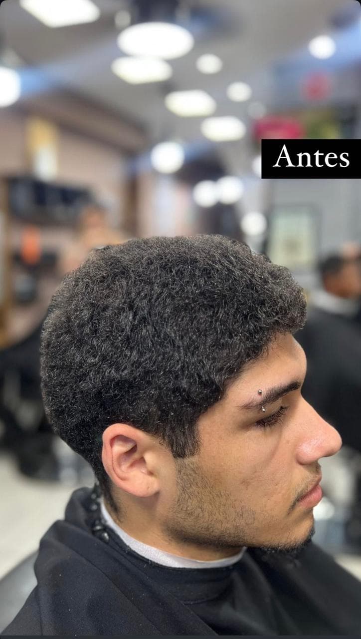 Antes — Transformação 7 feita na Barbearia Luma